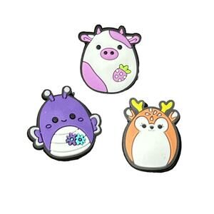 NEW Squishmallow Cow Silicone Crocs Shoe or Bag Charms  Set of 3 Charms